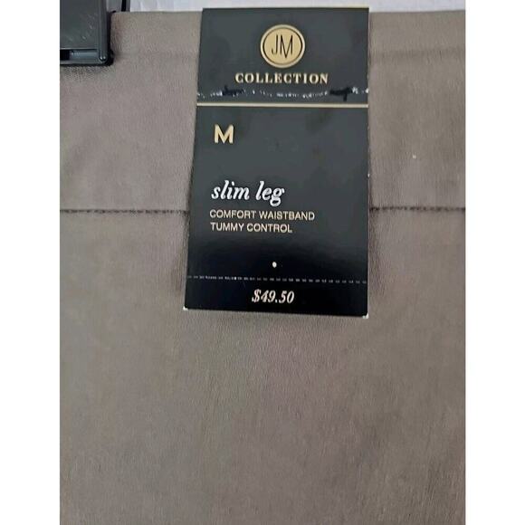 JM Collection BROWN CLAY Women's Size M Studded Pull-on Tummy Control Pants NWT. - Picture 2 of 9